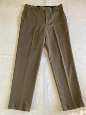 Architect Active Flex Classic Fit Mens Brown Flat-Front Dress Pants Size W36 L32
